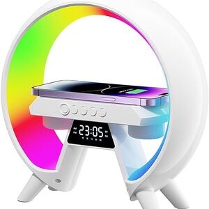 LED Wireless Blue-Tooth Speaker, Charging Station & Alarm Clock (NWT)